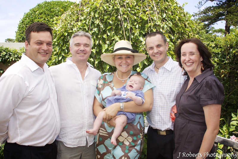 Godparents and parents with baby - christening photography